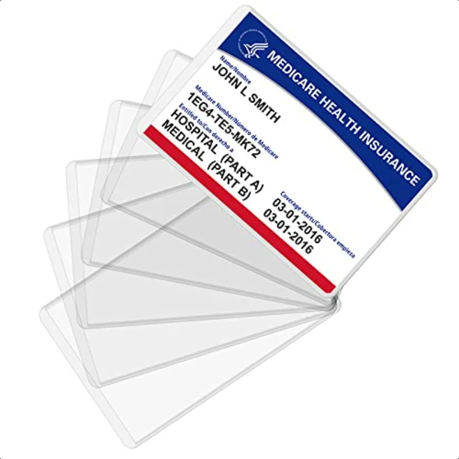 

Новая защита для карточек Medicare, 6 упаковок, пластиковый держатель для карт для кошелька, одинарный рукав для карточек 12 мил, водонепроницаемый пластиковый чехол для карт