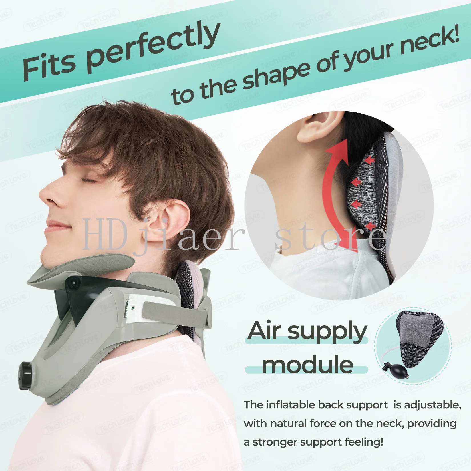 

Wireless inflatable cervical brace cervical retractor adjustable preoperative and postoperative corrective support fixator
