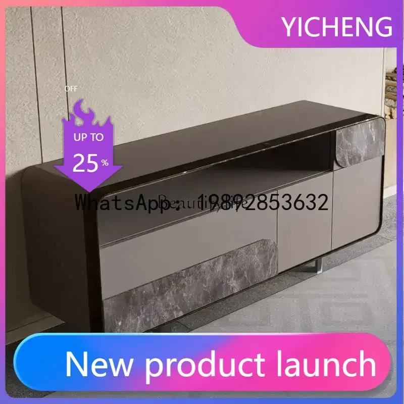 QQ Nordic storage high bedside super book storage minimalist saddle leather rock board TV cabinet