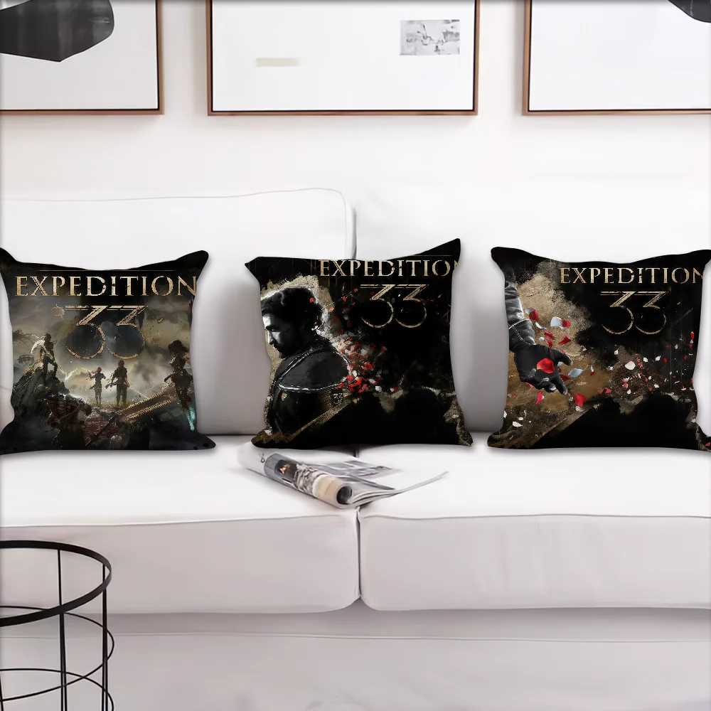 Game C-Clair Obscur Expedition 33 Cushion Cover Pillow Case Square Cushion Room Bedroom Headboard Sofa Living Backrest Nap Time