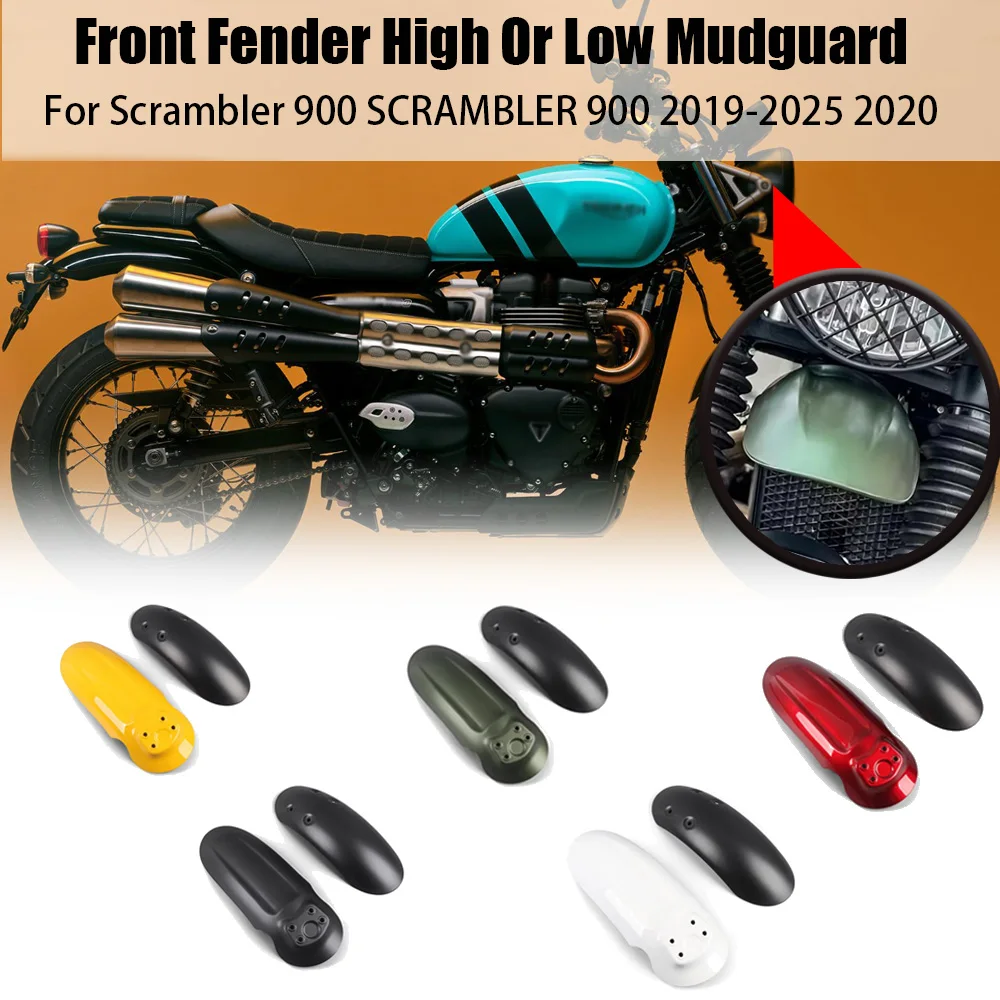 New High/Low Front Mudguard Splash Flap Fender Protector Cover Fit For Triumph Scrambler 900 2019-2025 Motorcycle Accessories