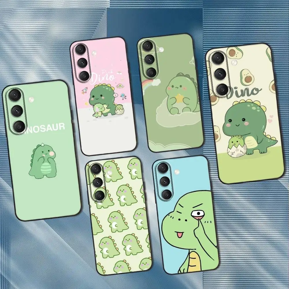 

Cute Cartoon Green Dragon Phone Case For Samsung S25,S24,S23,S22,S21,S20,S10,Ultra,Plus,Lite,FE,Soft Silicone Black Cover