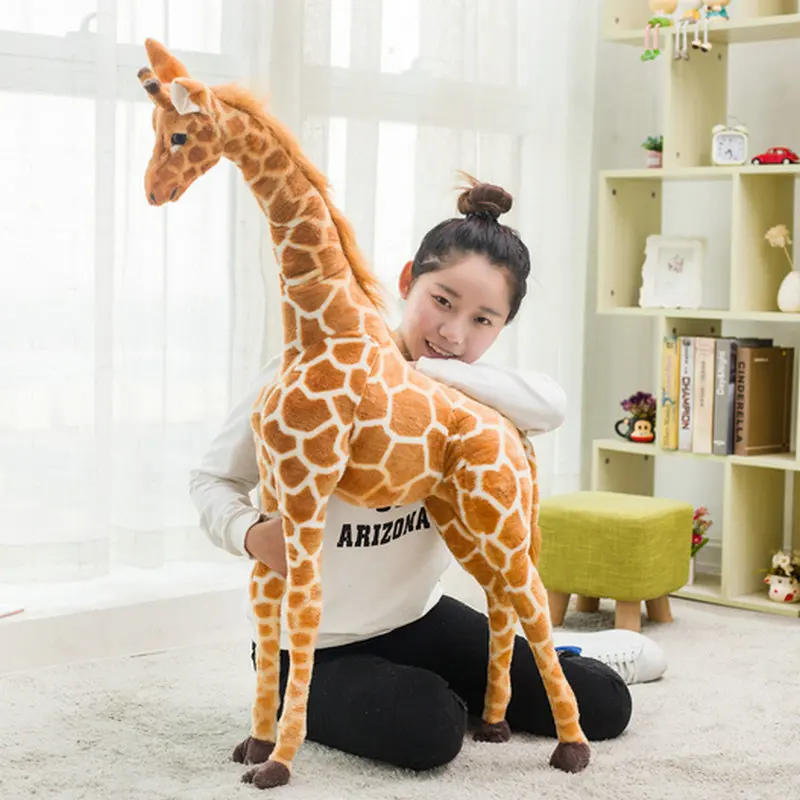 Nuovo 50-120cm gigante vita reale giraffa peluche simpatiche bambole di cervo farcito morbido cuscino animale cuscino regalo di compleanno ragazzo ragazza