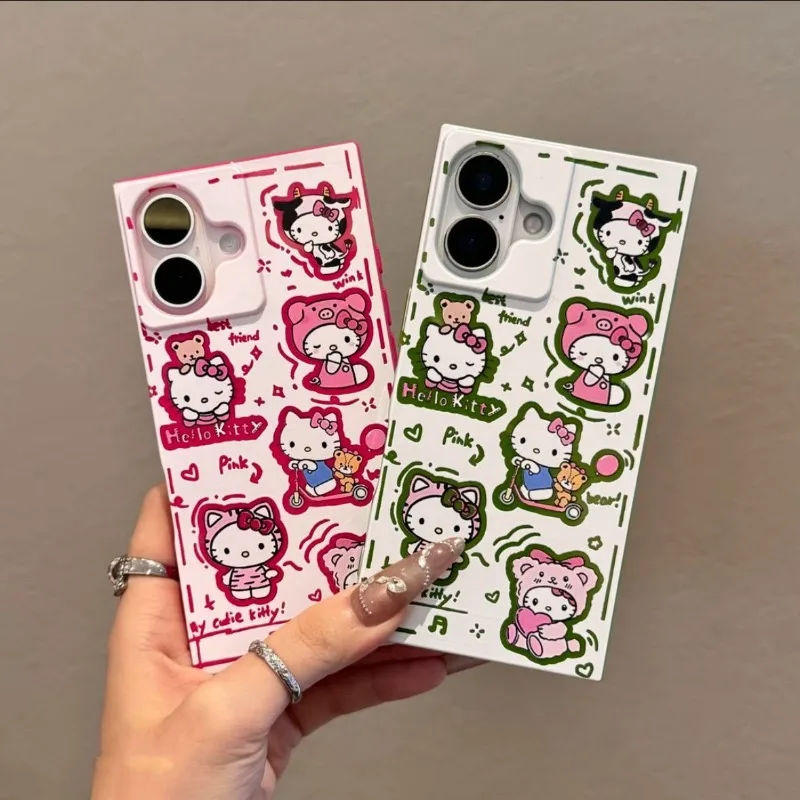 New Kawaii Hello Kitty Cute Cartoon Phone Case Anti Drop Soft Case Suitable for IPhone 17 16 15 14 13 12 11 X Pro Max