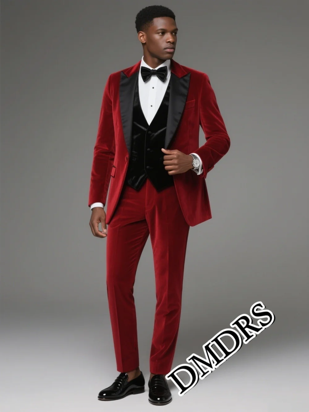 

DMDRS Classic Velvet Men's Suit Classic Men's 3PCS Suit Set Formal Men's Office Clothing Suitable For Grooms And Hosts' Suit