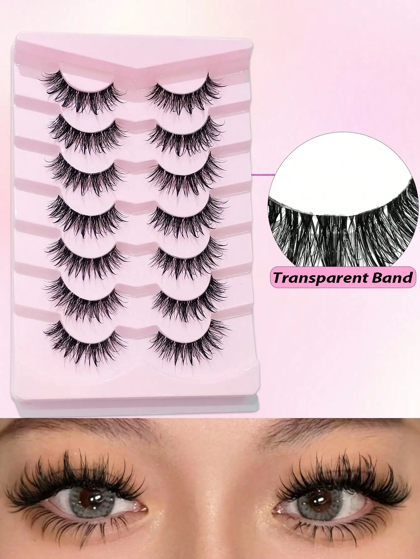 10 Pares de Cílios Postiços Manga Wispy com Efeito Molhado Natural, Estilo Y2K, 3D, Longos e Volumosos, Estilo Olho de Gato, Extensões de Cílios Naturais e Dramáticas