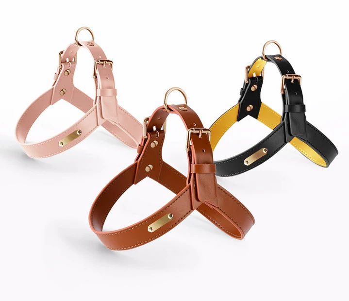 

Pet supplies harness leather for dogs genuine leather dog leash luxury dog leather harness