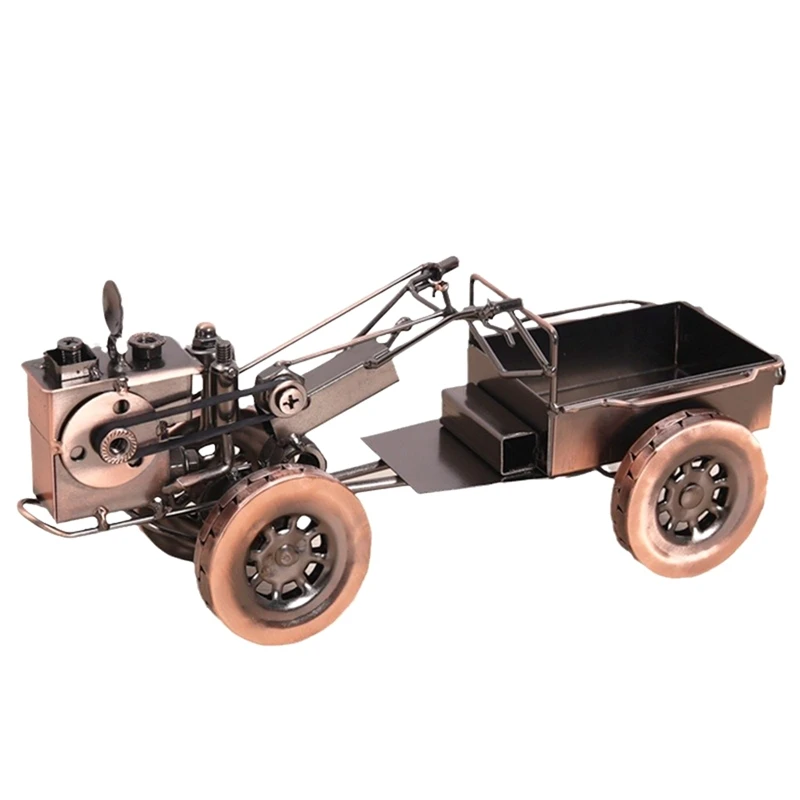 Wrought Iron Tractor Retro Car Model Car Ornament Photo In Tractor Shape Home Decor -B