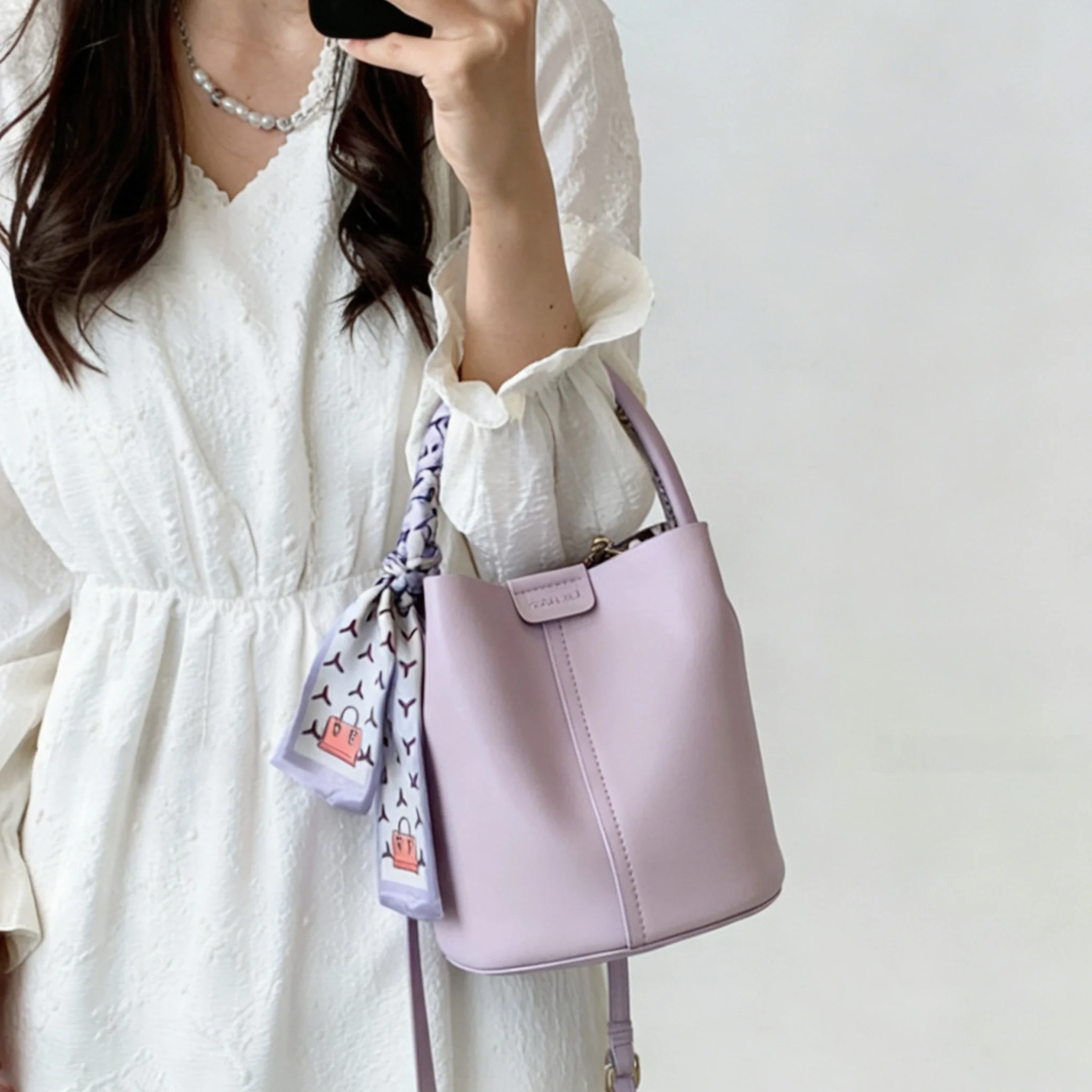 

Весенне-летняя модная женская сумка-ведро, сумка через плечо из холщовой ткани, простая стильная сумка с внутренним карманом из искусственной кожи