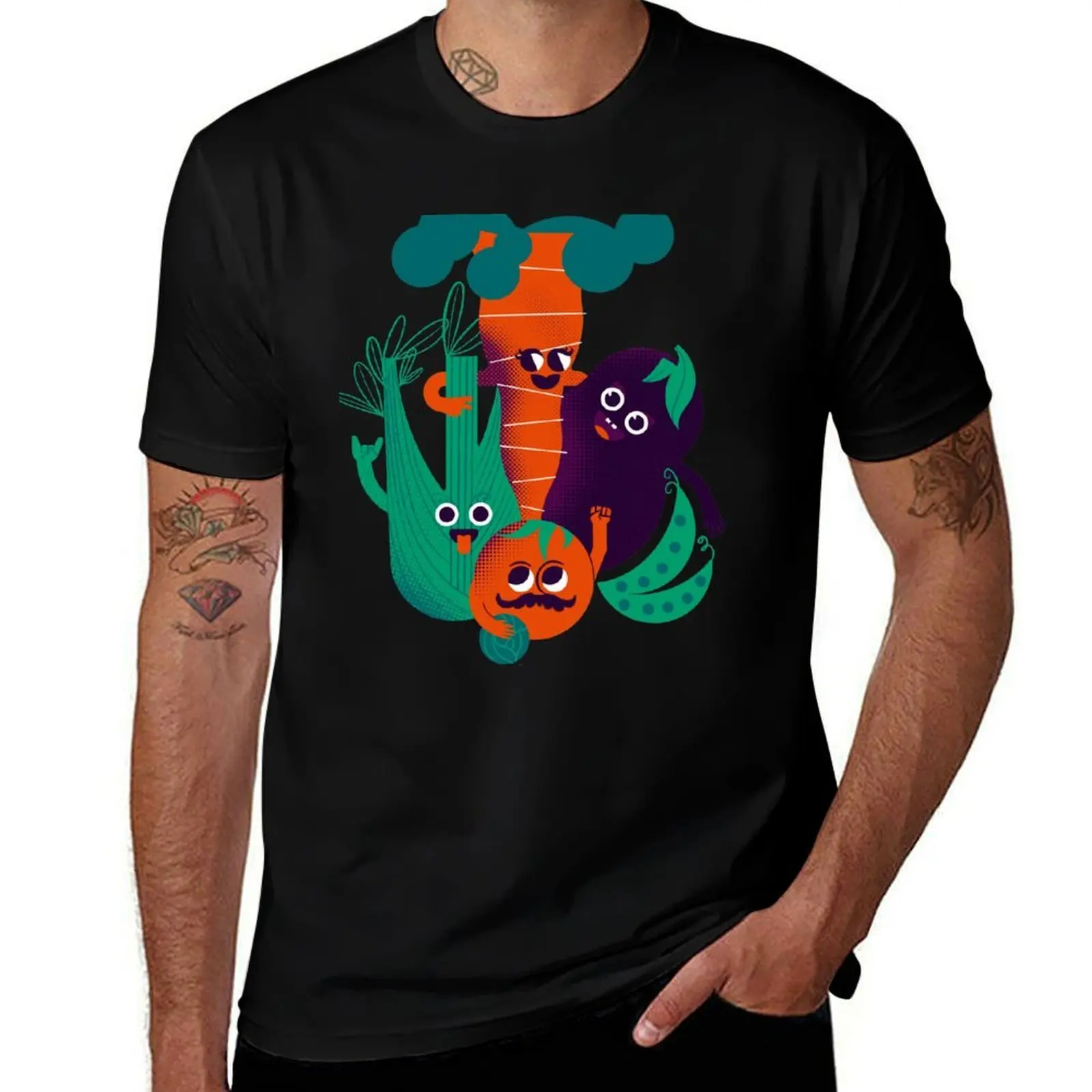 Veggies Unite! T-Shirt All Match Print Short Sleeve Top T-Shirt