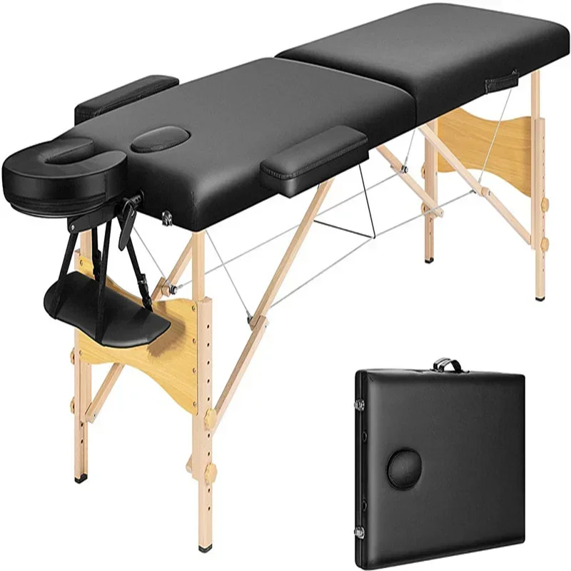 

Hot Sale Simple Portable Foldable movable wooden Home Beauty Massage Moxibustion Tattoo Spa Bed Club Massage Table