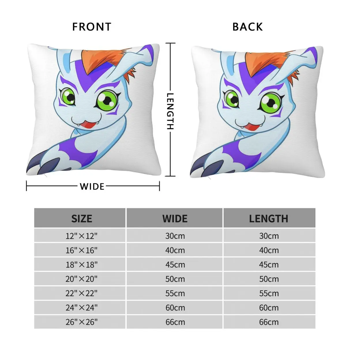 Digimon Reliability Gomamon Pillowcase Polyester Linen Velvet Creative Decorative Throw Pillow Case Sofa Seater Cushion Cover