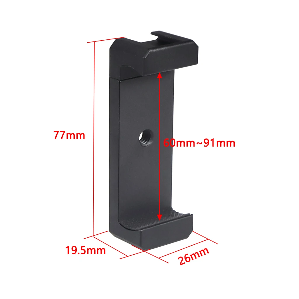 BGNing Aluminium Handy Stativ Halterung Klemmhalter Clip mit 1/4" Blitzschuh Halterung für Smartphone Vlog Licht Video Zubehör – Detail 9