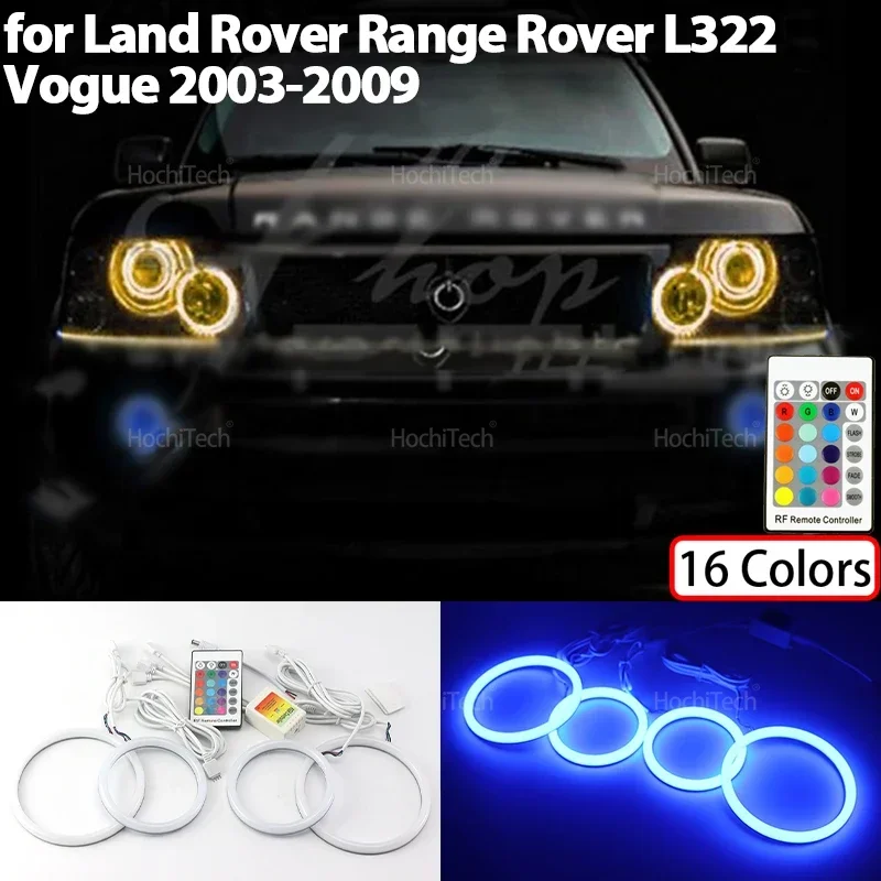

16-Color Cotton RGB Light Rings Led Angel Eyes Car Headlight Accessories for Land Rover Range Rover L322 Vogue 2003-2009