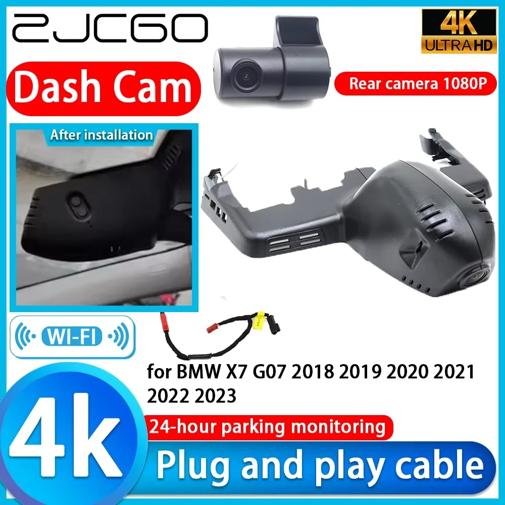 

ZJCGO for BMW X7 G07 2018 2019 2020 2021 2022 2023 Video Recorder 4K UHD Plug and Play Car DVR Dash Cam Camera