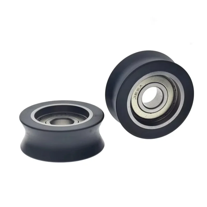 1Pc 12x45x18mm cuscinetto ruota in nylon ruota con scanalatura a U con anello in acciaio incorporato, ruota guida per fune metallica in acciaio ad alto carico