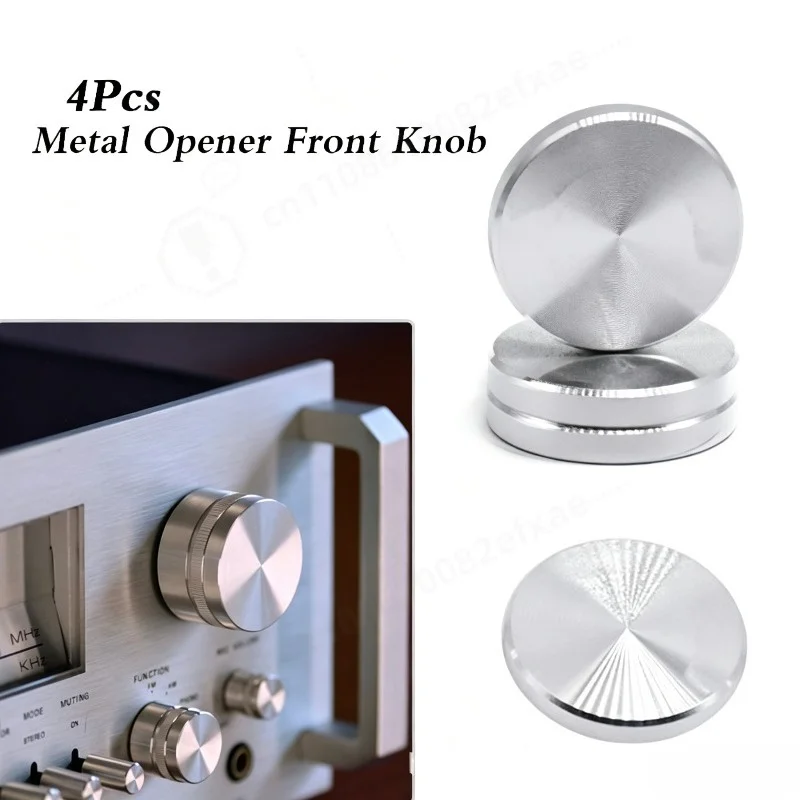 4Pcs Metal Rotary Knob Cover Front Opener Replacement Aluminum Volume Control Dial for Amplifier Stereo Audio Equipment Repair