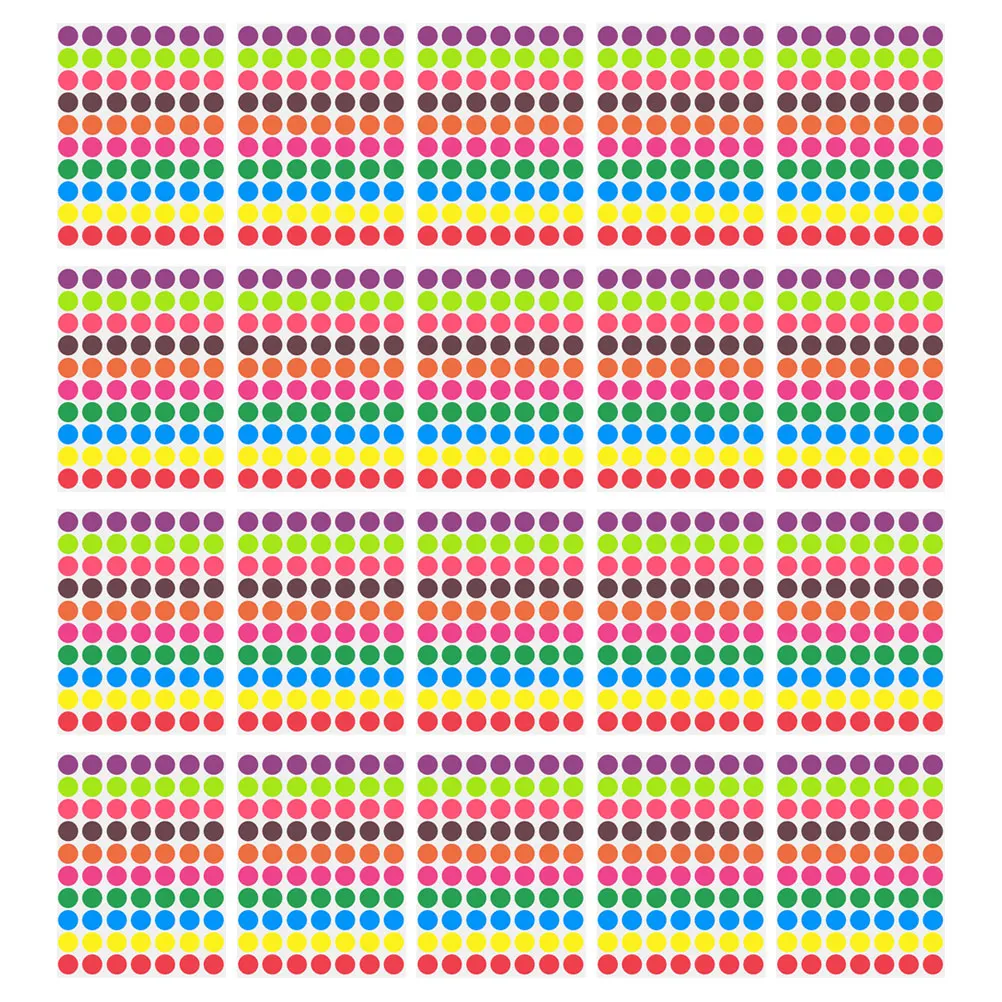 1400 Pcs Round Sealing Label Sticker Self Adhesive Circle Stickers Dot Labels Small Color