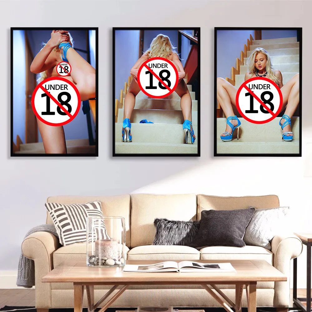 Beautiful Nude Woman Posters Sexy Blonde Girl Erotic Art Canvas Painting Living Room Bedroom Home Wall Decor Cuadros