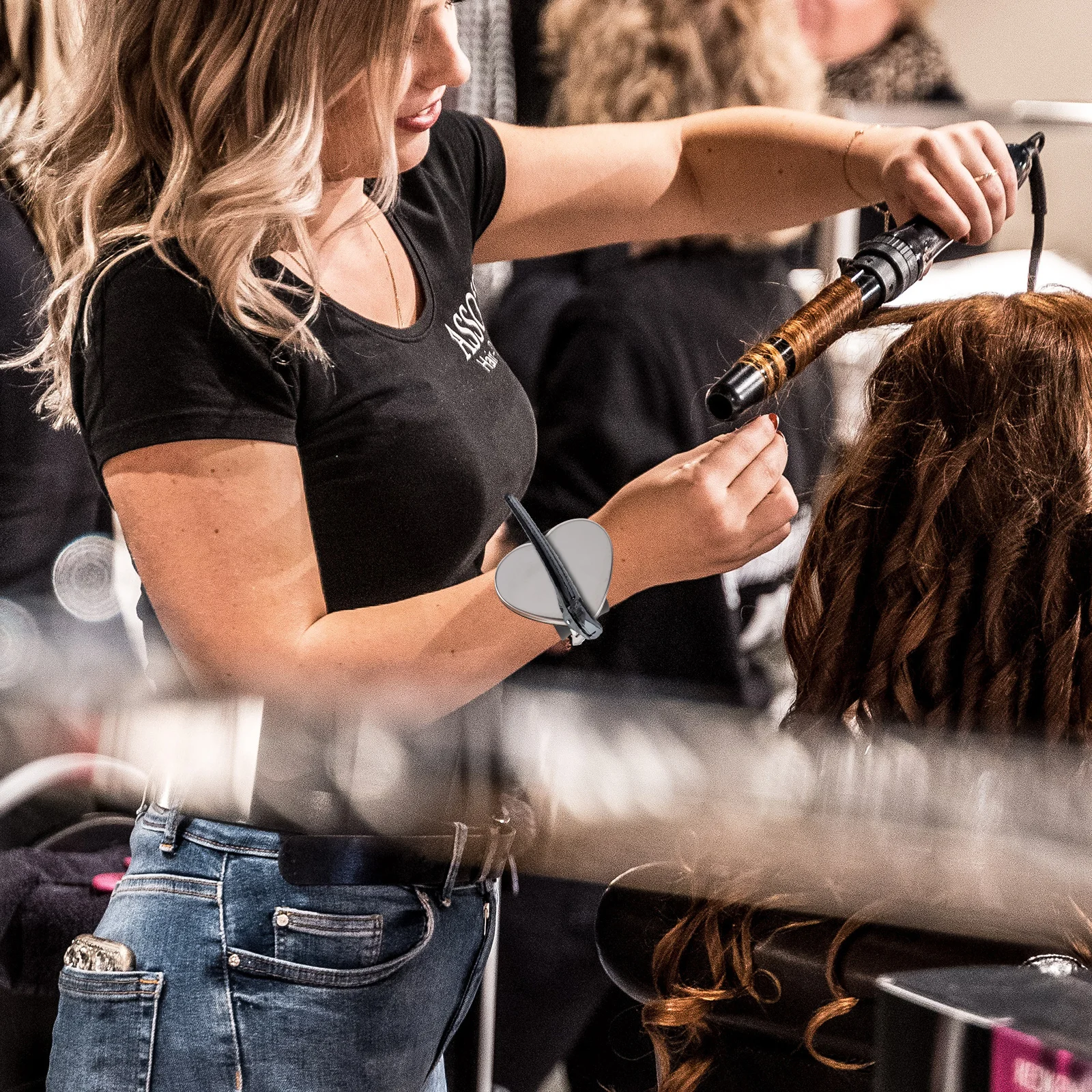 

Магнитный браслет на запястье, парикмахерская расческа, инструмент для парикмахерской, аксессуар для укладки, браслет с дизайном в виде сердца, парикмахерский браслет