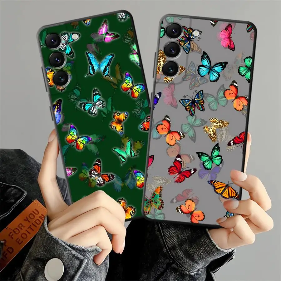 Case for Samsung Galaxy A53 A17 A23 A06 A73 A55 A25 A16 A57 A15 A37 A52 A36 Phone Cover A41 A70 A50 A13 A12 Colorful Butterflies