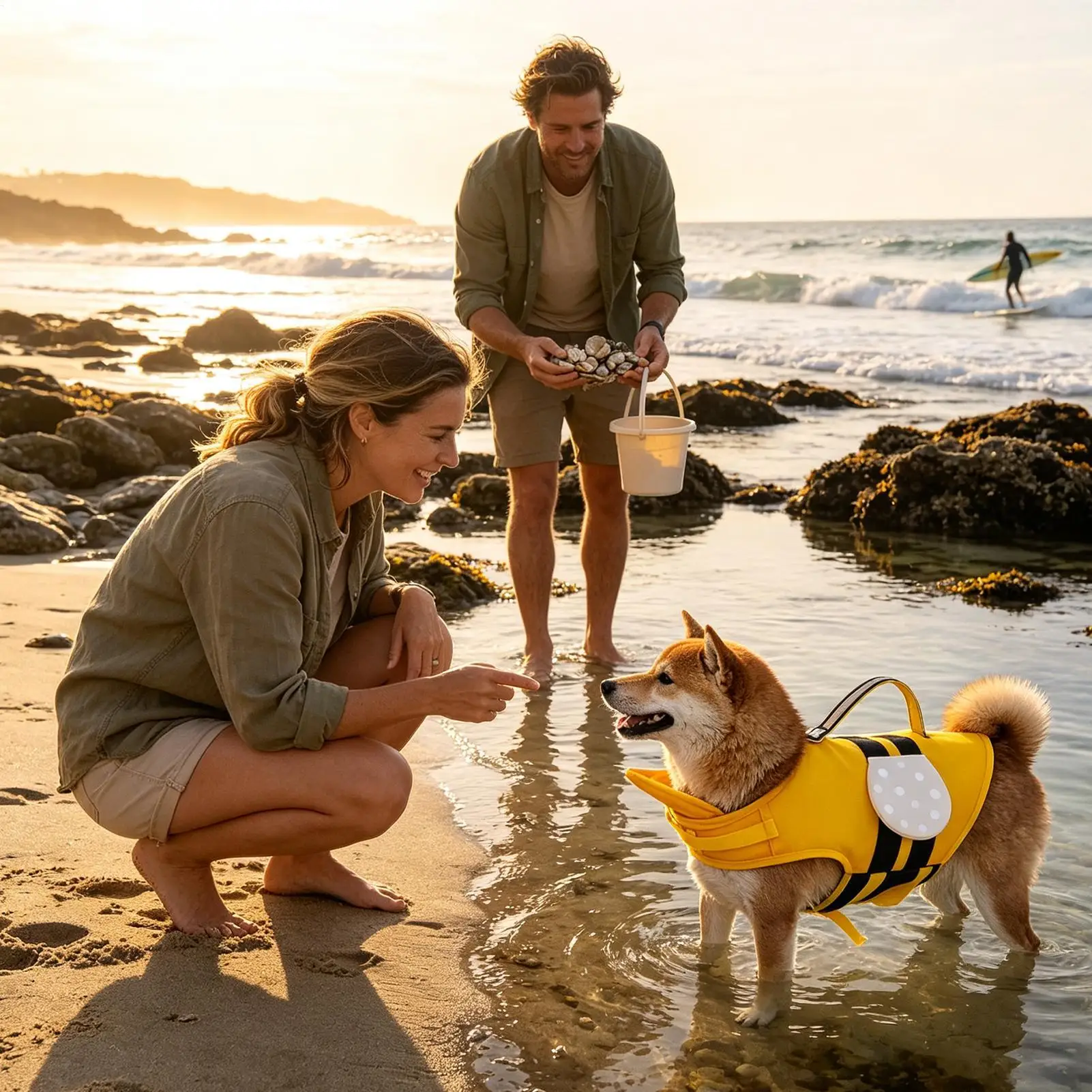 Dog Water Vest Reflective Bee Jacket With Lift Handle Dog Floating Vest For Outdoor Pool Boating Beaches Lakes Rivers Summer