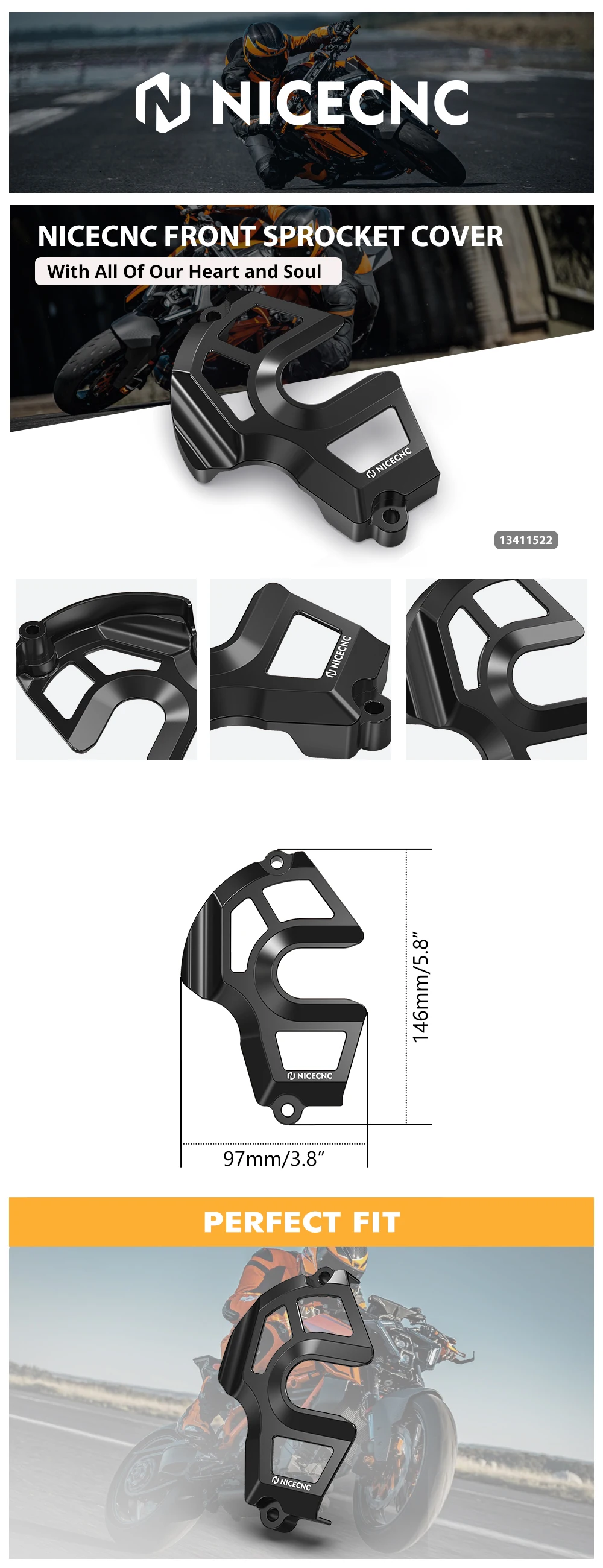 (EU-Lager) Für KTM 1290 Super Adventure R S 2021-2024 Vorderradkettenradabdeckung 1290 Super Duke R/EVO 22-23 1390 Super Duke R/EVO 2024 – Detail 1