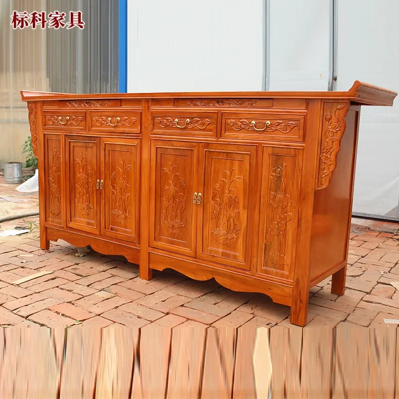 Modern Simple Wooden Buddhist Altar Table Household Shrine Cabinet for Statue Incense Burner God of Wealth Offering Desk Home