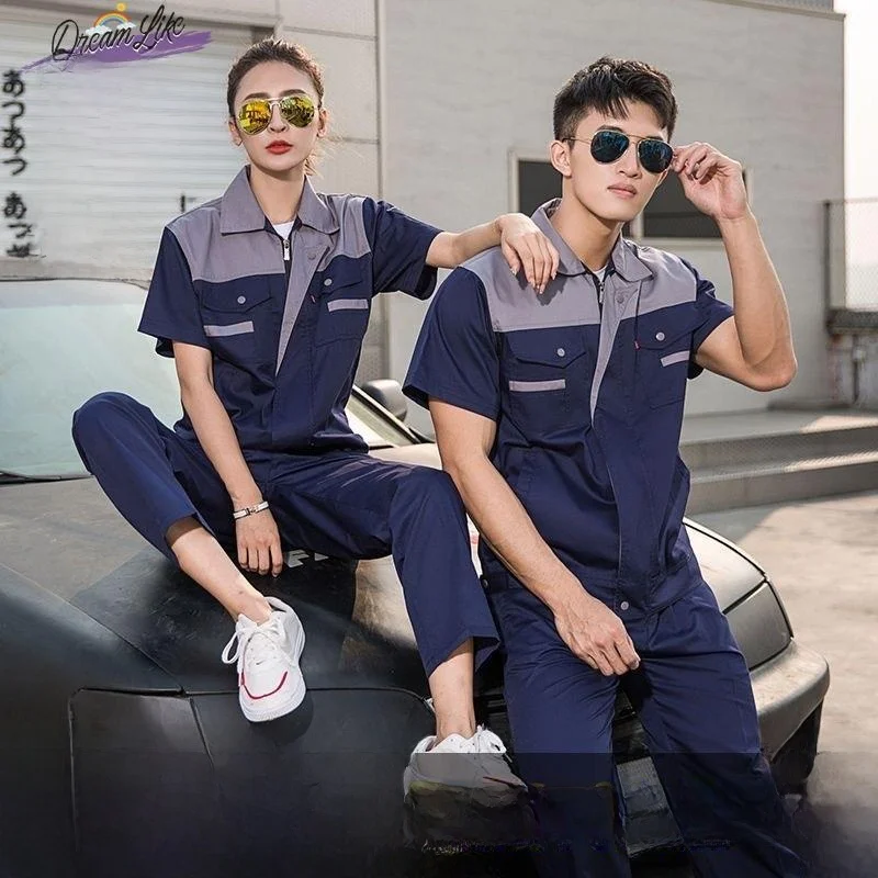 ensemble-de-travail-d'ete-leger-a-manches-courtes-pour-hommes-ideal-pour-la-reparation-automobile-la-renovation-et-le-nettoyage-haut-resistant-a-l'usure-respirant-protection-du-travail