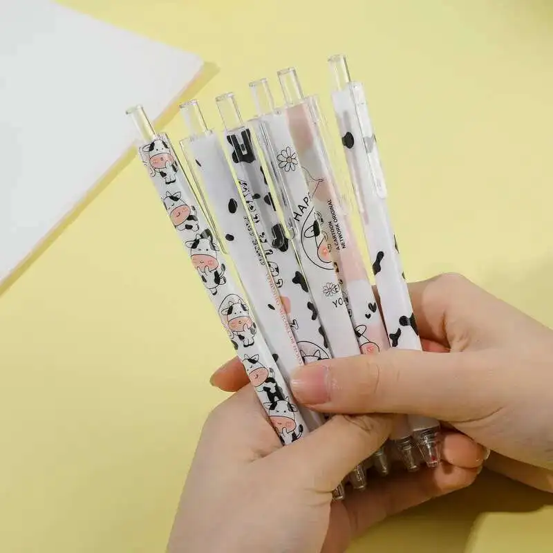 1 Piece Cute Gel Pen Cartoon Cow Gift Press Office Gift School Supplies Stationery Kawaii Funny Pens Cute Stationery