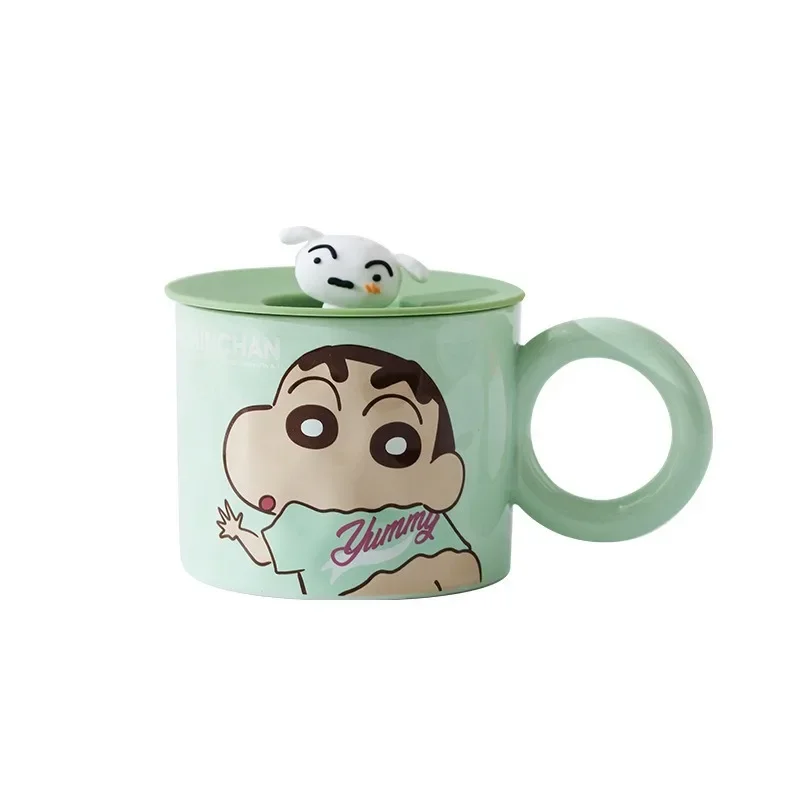 Crayon shin-chan escala caneca portátil casal kawaii presentes criativos perifhe presente dos desenhos animados cerâmica copo de água uso doméstico café