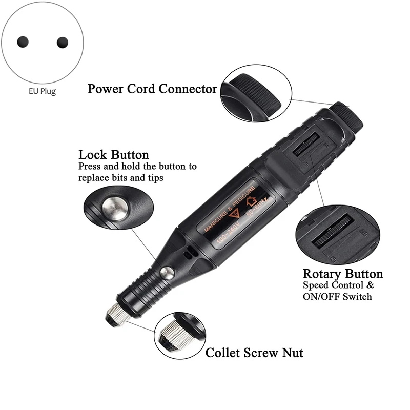 108 Pcs Electric Engraving Tool Kit, Multi-Functional Corded Mini Engraver Etching Pen DIY Rotary Tool Set(EU Plug)