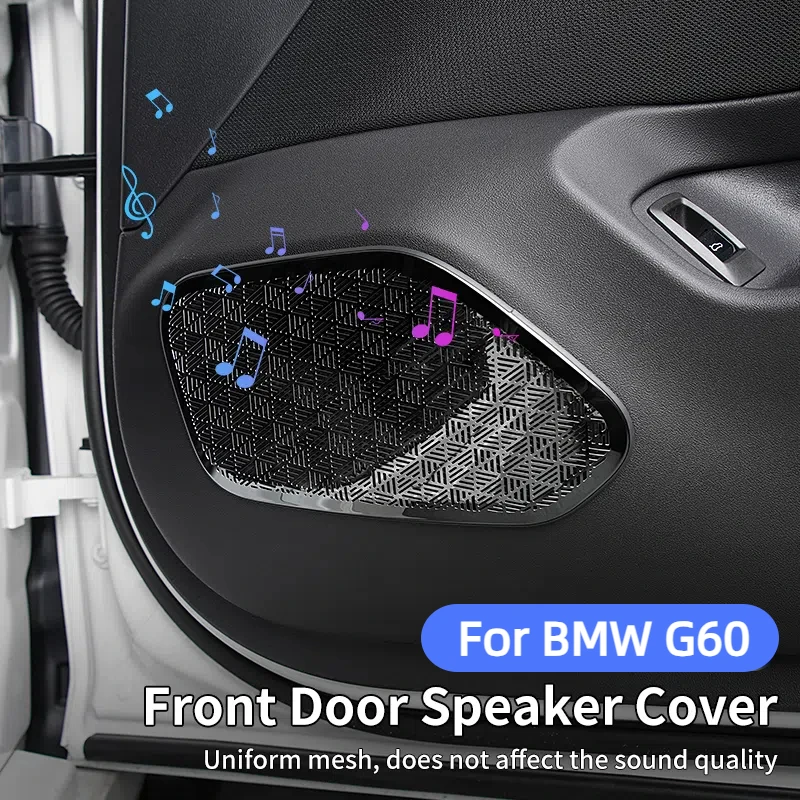 2pcs Car Audio Speaker Net Cover Stainless Steel Auto Loudspeaker Wire Grilles Frame Protect Accessory For BMW Series5 G60 2024