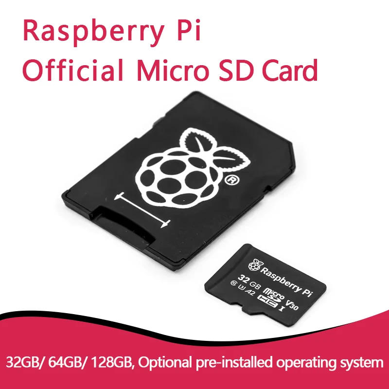 Official Raspberry PI Micro SD Card 16GB 32GB 64GB 80MB/S High Speed Transmission Optional Pre-installed 32-bit Raspberry PI OS