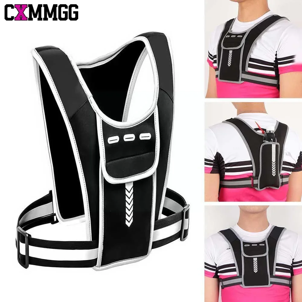 

Running Vest with Phone Holder - Hydration Pack for Men Women-Waterproof Reflective Sports Vest | Adjustable Running Gear for Gm