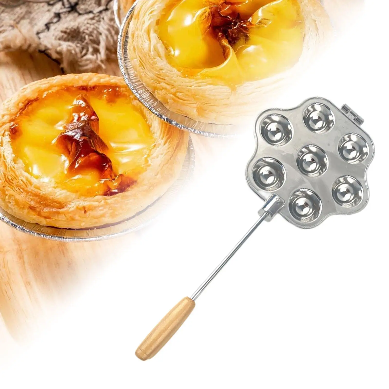 Egg Tart Maker Kitchen Bakeware Pies Making Tool for Pastry Pudding Home Use 7 Holes Cupcake maker comfortable grip for Pastry