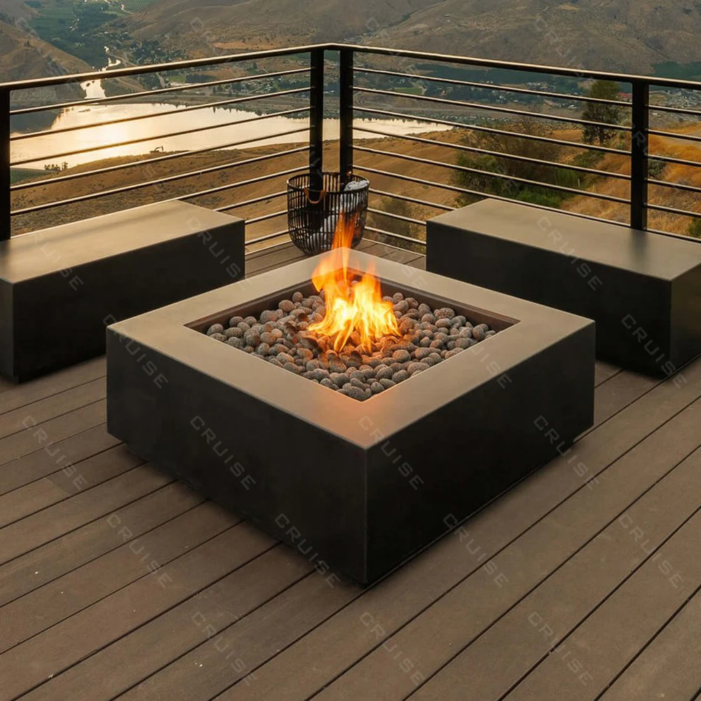 

CRUISE Freestanding Round Fireplace Outdoor Corten Steel Wood Burning/Natural Gas/Alcohol Furnace Core 800mm Firepit Suppliers
