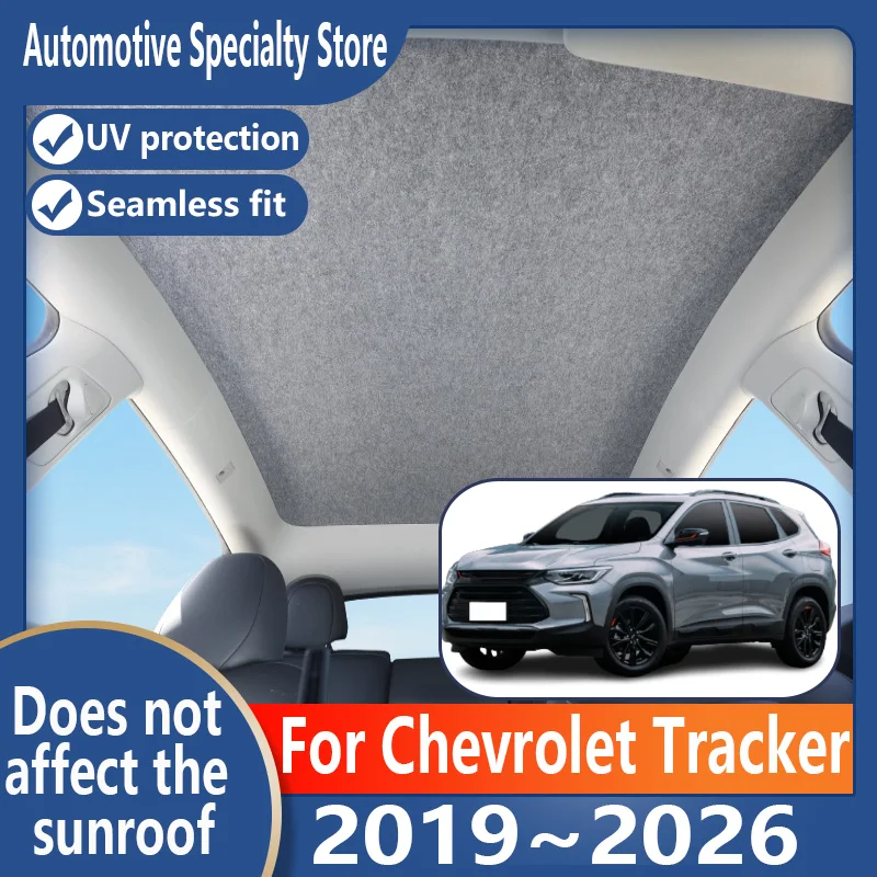 

Для Chevrolet Tracker 2019 ~ 2022 автомобильный панорамный люк, изоляционный козырек на крыше, электростатическая адсорбция, замшевая ткань, защита от солнца