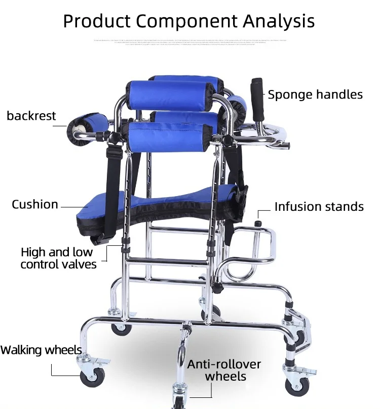 Universal Walking Aid Children's Kids Walker with Rollator Leg Training anti rollover Disabled walking aids for Hemiplegia