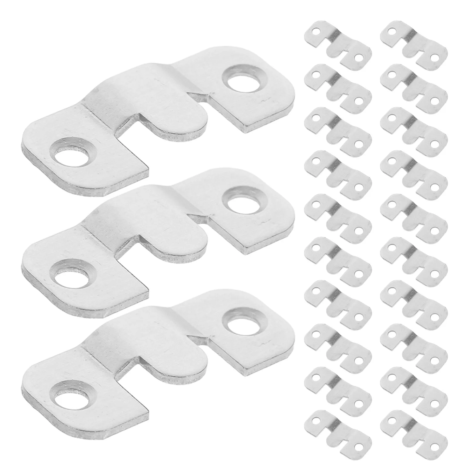 24Pcs Stainless Steel Picture Frame Hanger Z Shaped Hanging Bracket Keyhole Plate Back Mount Hook for Wall Art