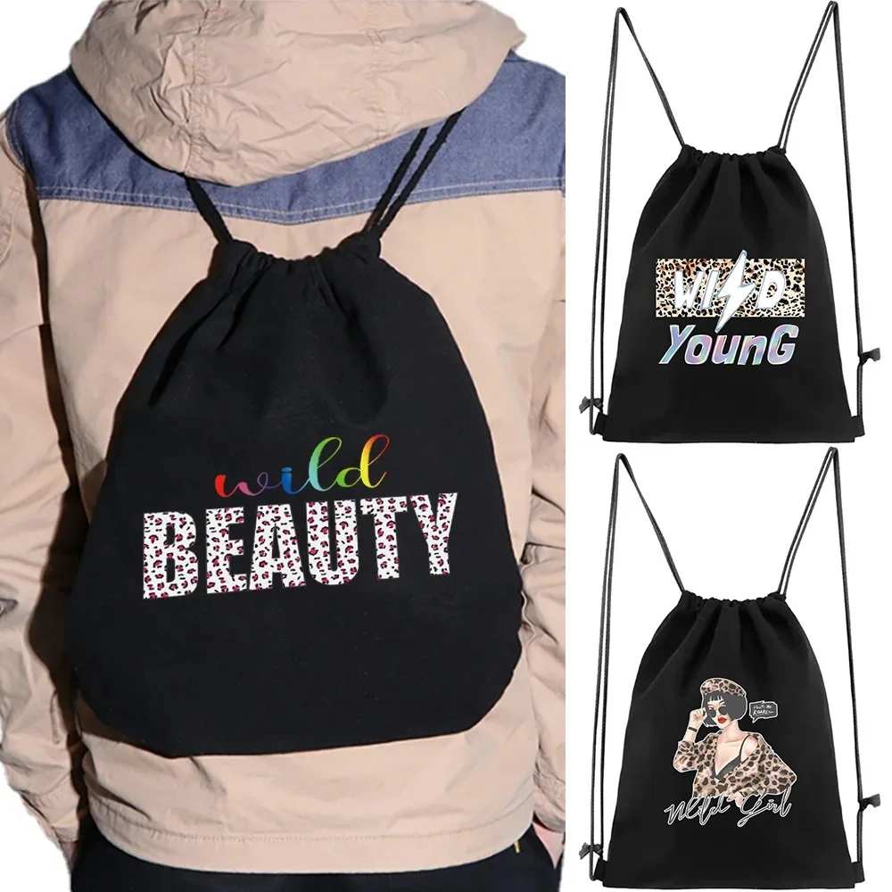 Gym Drawstring Backpacks Shoulders Drawstring Belt Riding Backpack Sports Bag Travel Storage Backpacks  Outdoor Beach Bag Unisex