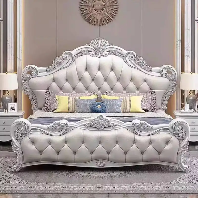 Bedside Table Double Bed Bedrooms Decoration Luxury Headboards Double Bed Loft Frames Queen Camas De Dormitorio Furniture Home