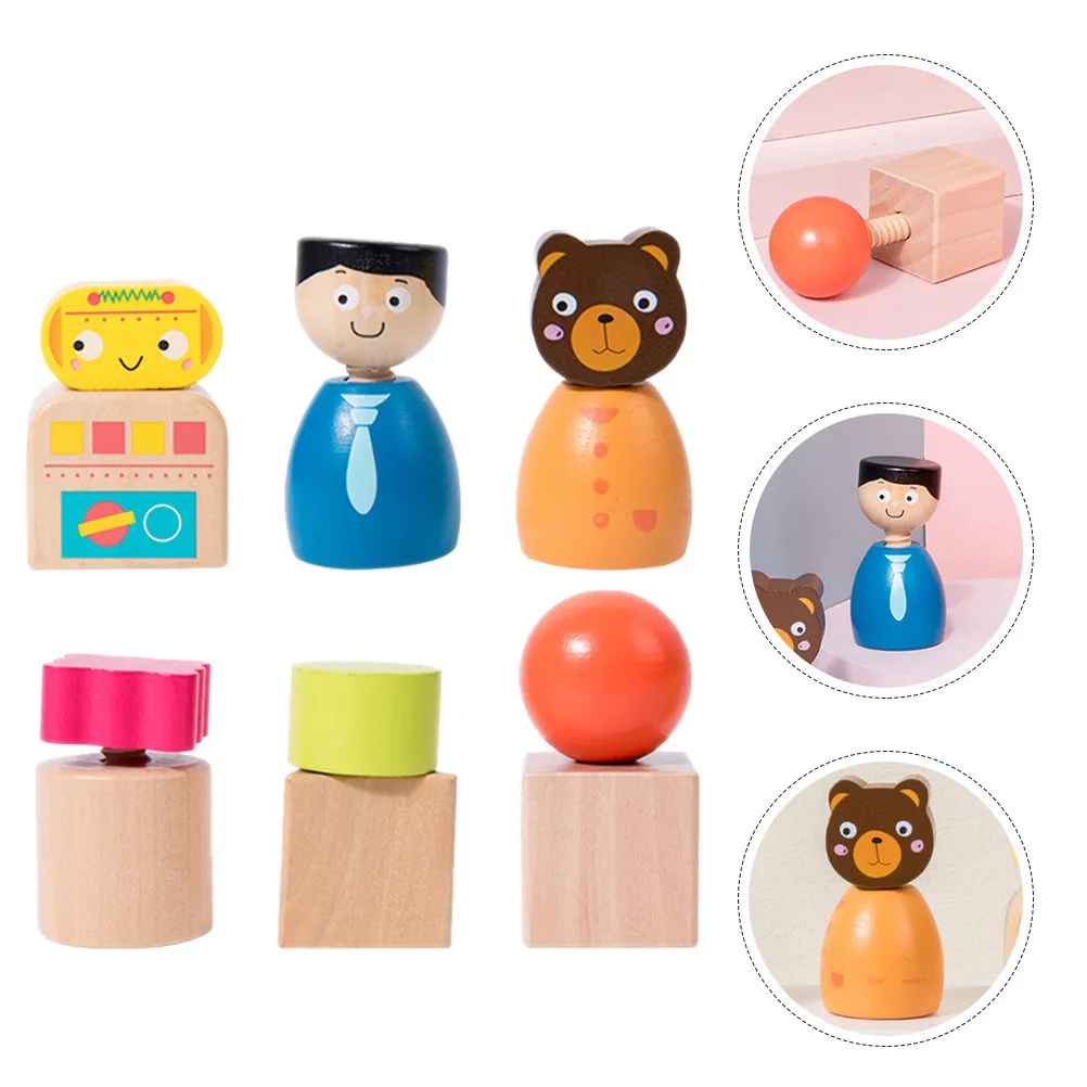 

1Set Screw Nut Assembly Wooden Educational Plaything for Kids Early Learning Development Hand Eye Coordination Creativity