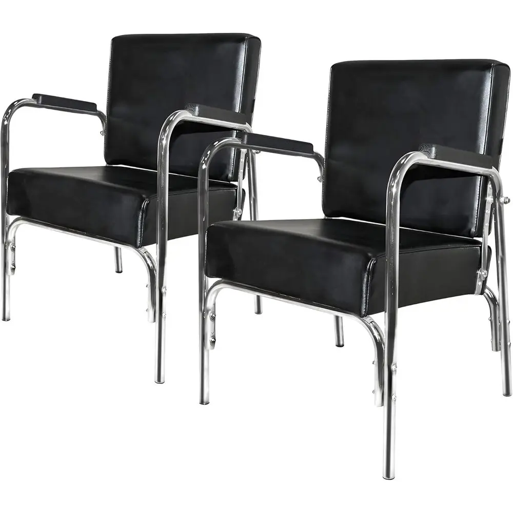 

2 Pack Professional Auto Reclining Shampoo Chairs with Washable Vinyl, High Density Foam Cushions, and Stainless Steel