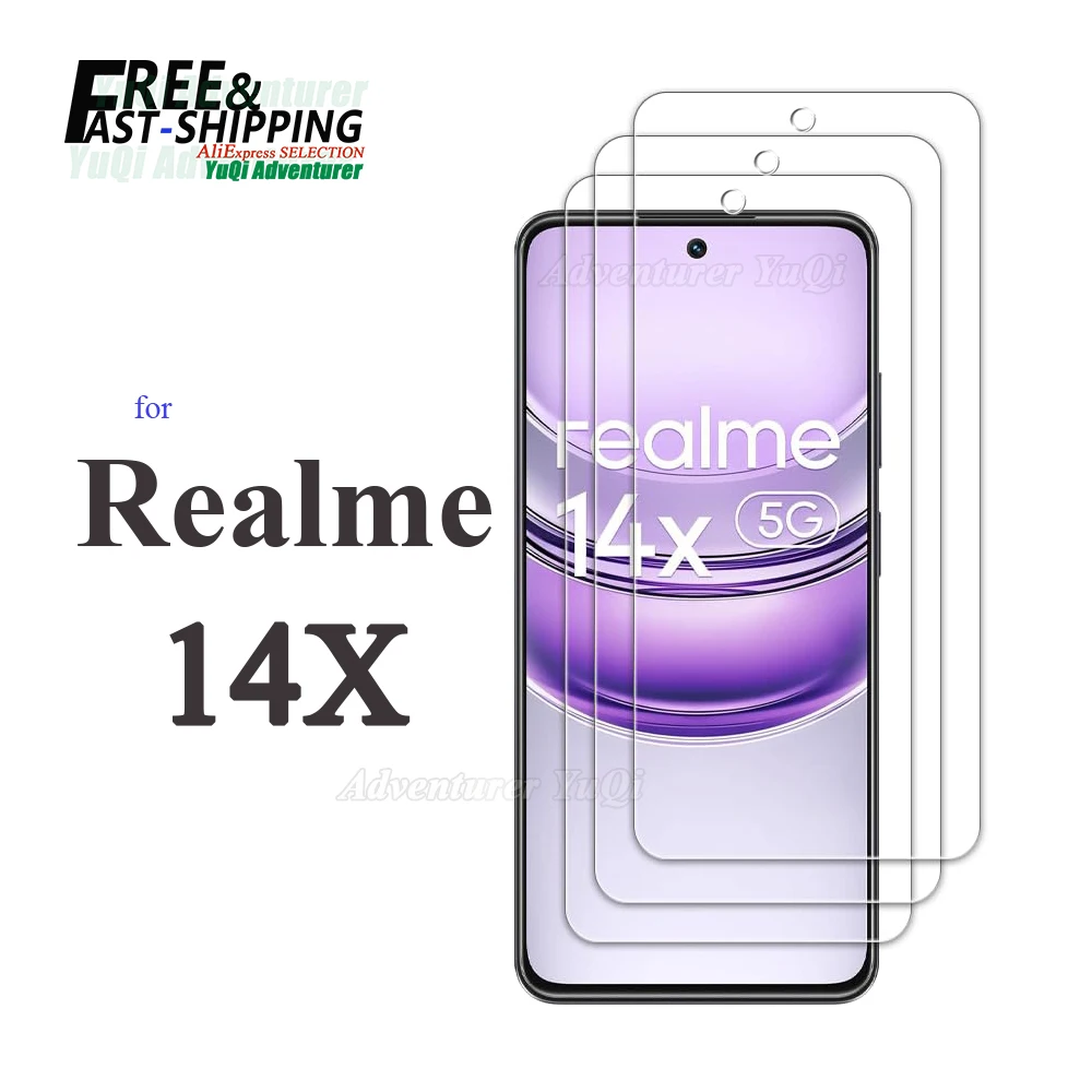 

Screen Protector For OPPO Realme 14X 5G Tempered Glass HD Crystal 9H Anti Scratch Case Friendly