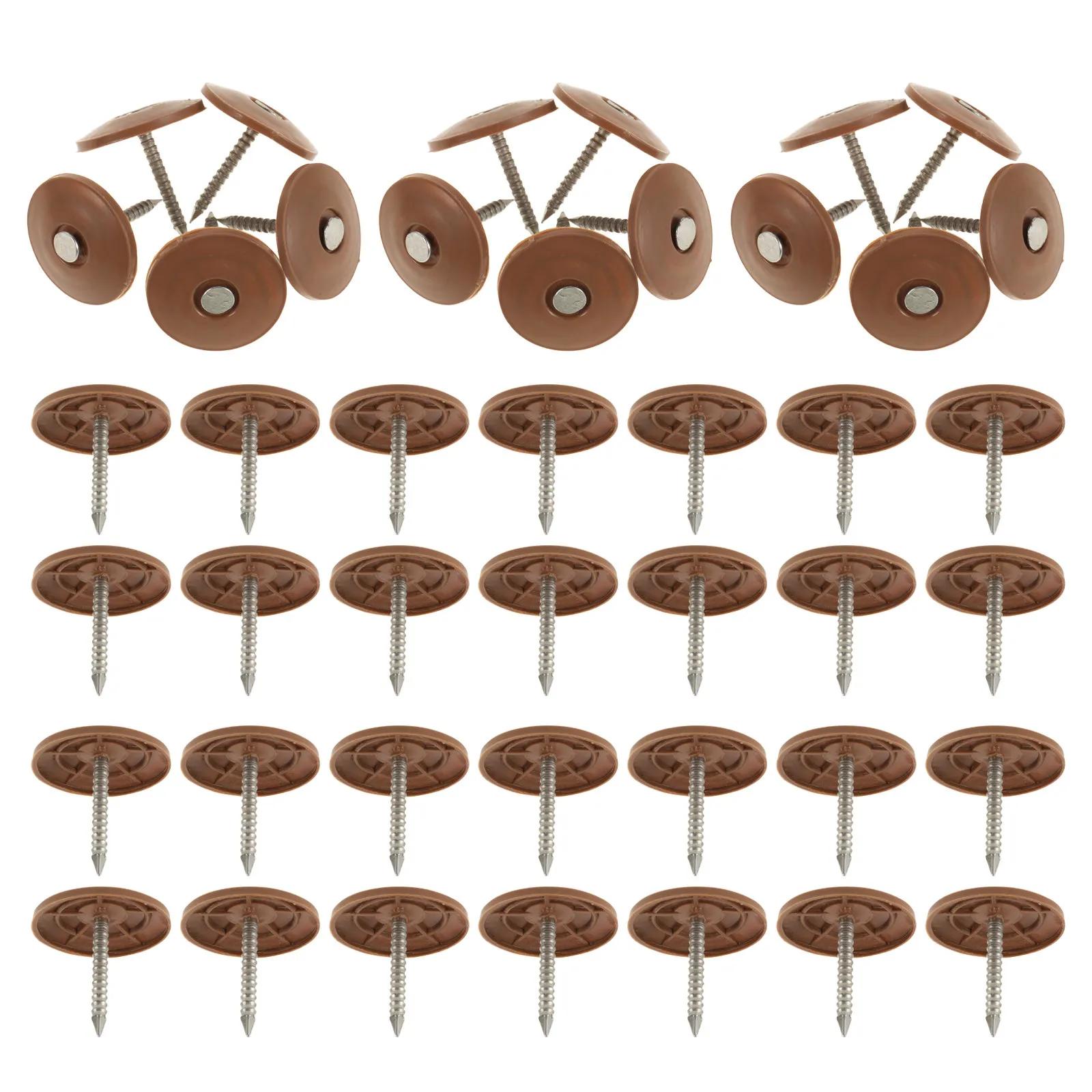 200Pcs Roof Nails Cap Insulation Nails Round Plastic Head Fastening Felt House Wrap Foam Board Roofing Paper Tacks Waterproof