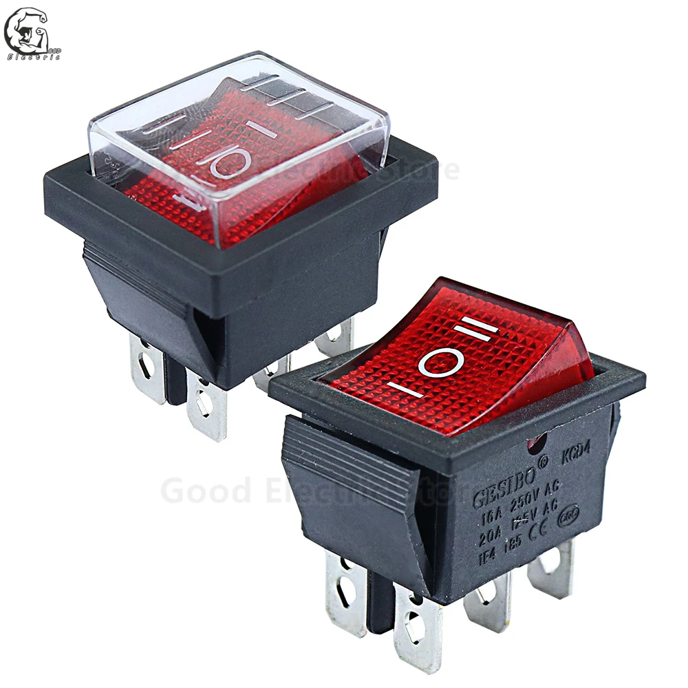 1pcs KCD4 Latching/Momentary Rocker Switch Power Switch I/O l/O/ll 4 Pins/6 Pins With Light 16A 250VAC/25A 250V 20A 125VAC image 6