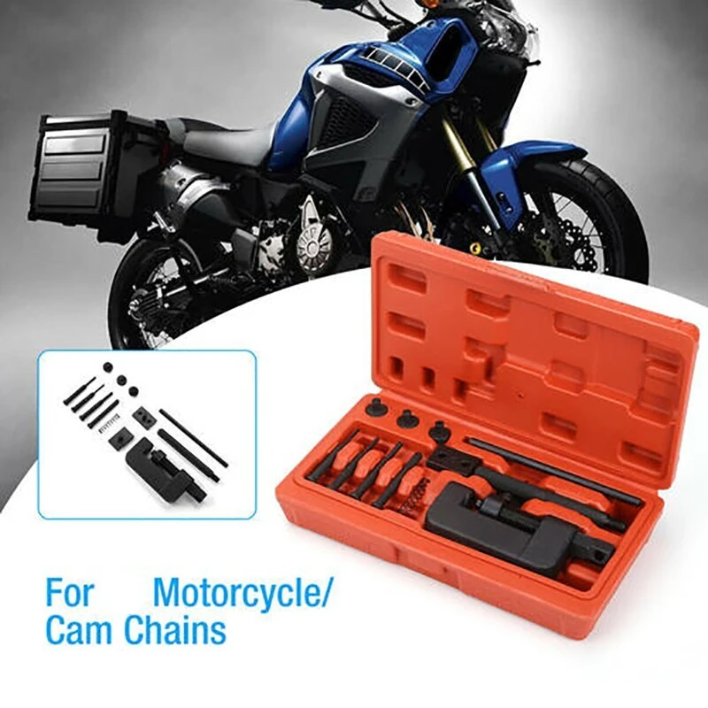 13Pcs Motorcycle Chains Repair Tools Remover Universal Motorbike Chain Splitter Breaker Riveting Tool For Mountain Bike Bicycles