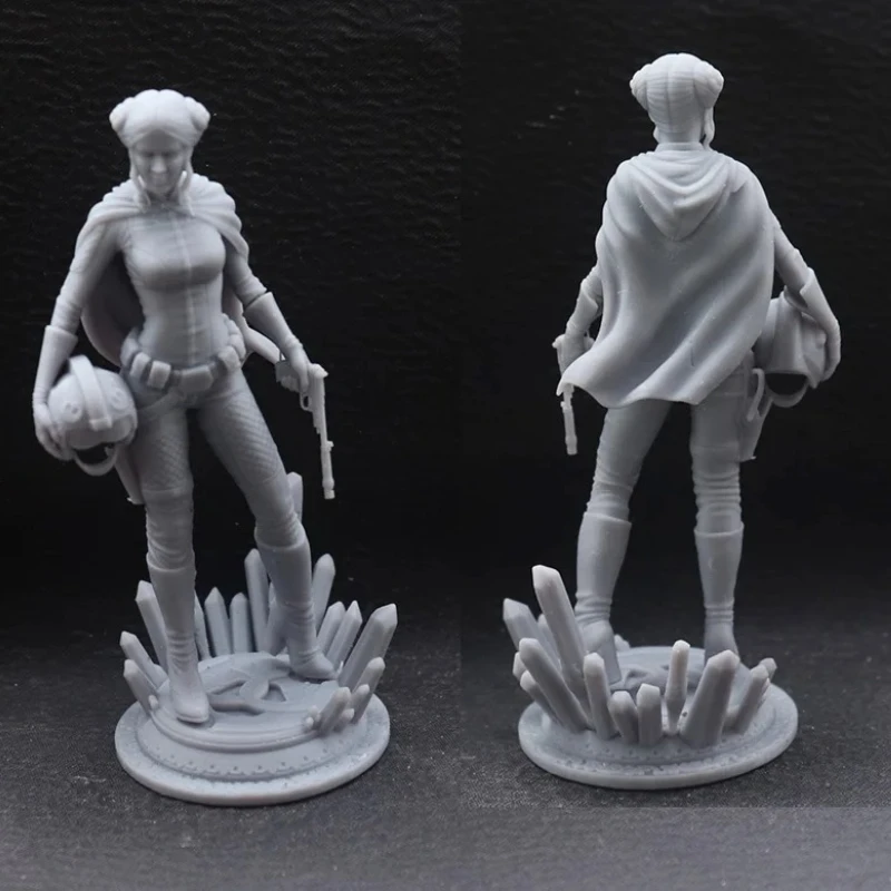 1/24 75mm 1/18 100mm Resin Model Kits Leia Princess Warrior Figurine Unpainted No Color Sculpture 1018
