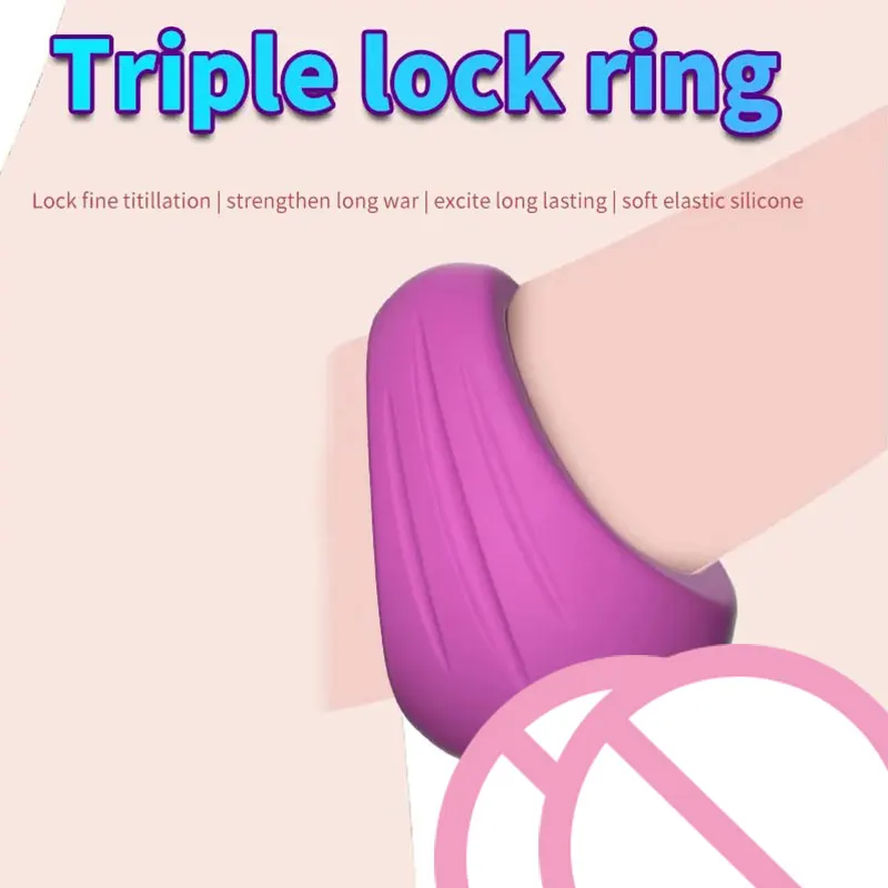 1PCS New Male Cock Ring Silicone Penis Ring Delay Ejaculation Lasting Erection Sex Toys For Men Triple Lock Semen Cockring